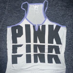 PINK Victoria's Secret White and Black Tank Top
